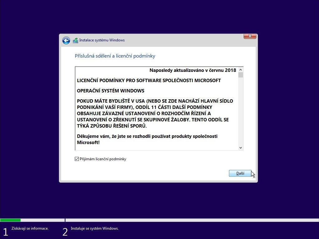 Licenčné podmienky Windows 10